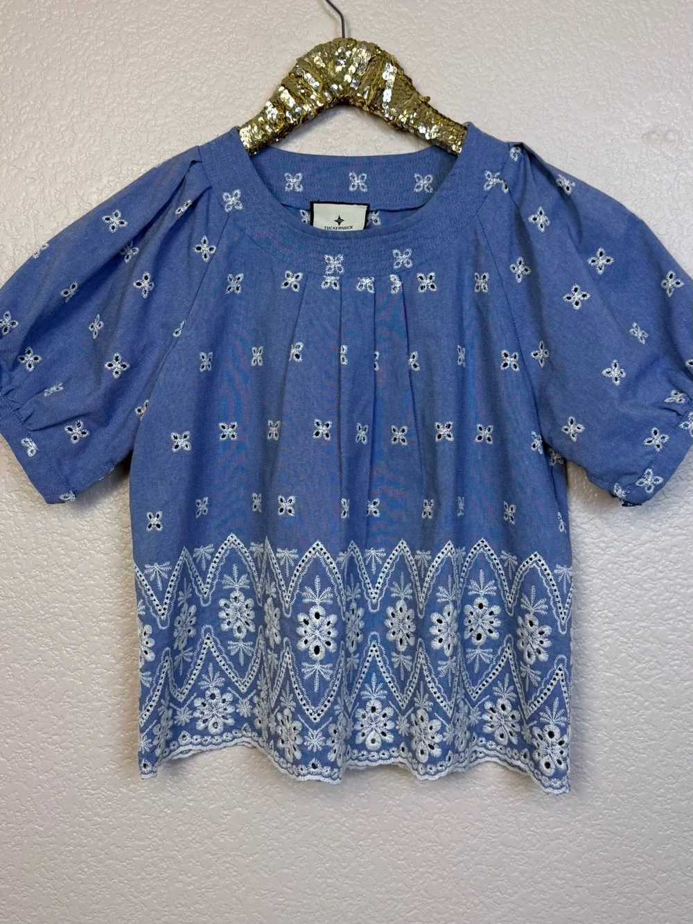 Tuckernuck • Chambray Embroidered Fontalina Blouse